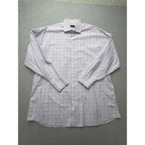 Proper Cloth Dress Shirt Mens 19.5 Multicolor Gingham Classic Long Sleeve Cotton